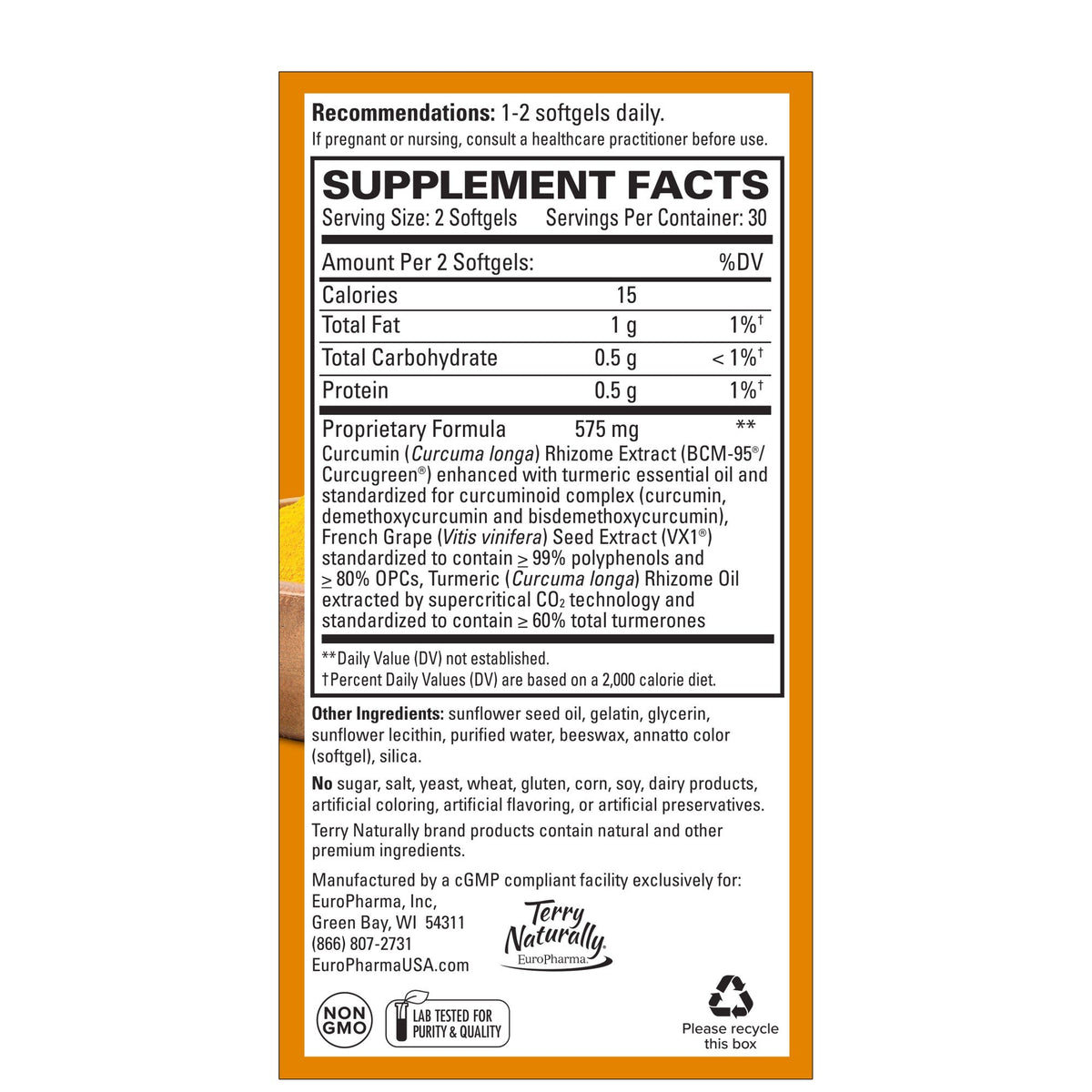 EuroPharma (Terry Naturally) CuraMed + Clinical OPC 60 Softgel