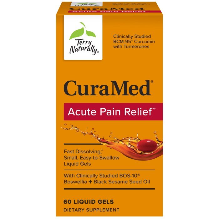 EuroPharma (Terry Naturally) CuraMed Acute Pain Relief 60 Liquid Gels