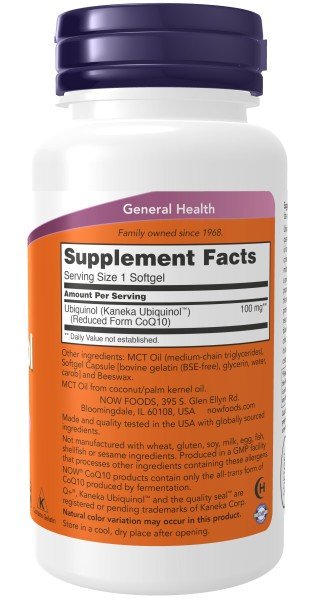 Now Foods Ubiquinol 100 mg 60 Softgel