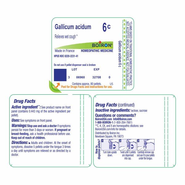 Boiron Gallicum Acidum 6C Homeopathic Single Medicine For Cough, Cold &amp; Flu 80 Pellet