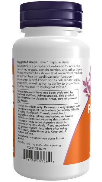 Now Foods Extra Strength Resveratrol 350 mg 60 VegCap