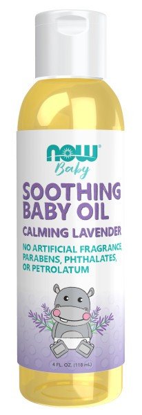 Now Foods Soothing Baby Oil, Calming Lavender 4 fl oz Oil