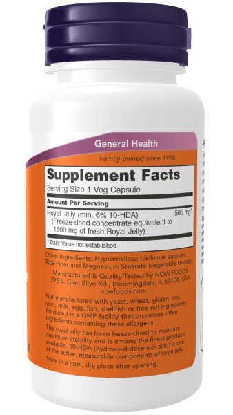 Now Foods Royal Jelly 1500mg 60 Veg Cap