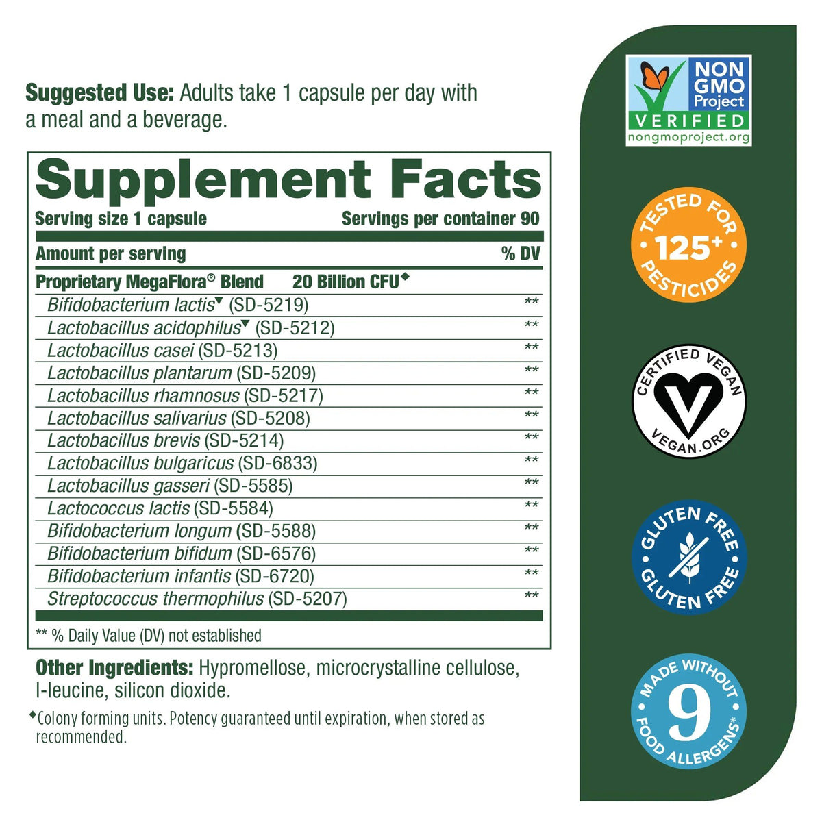 MegaFood MegaFlora - Vegetarian 90 Capsule