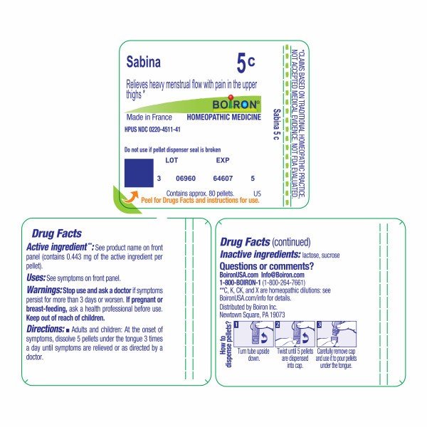 Boiron Sabina 5C Homeopathic Single Medicine For Personal Care 80 Pellet