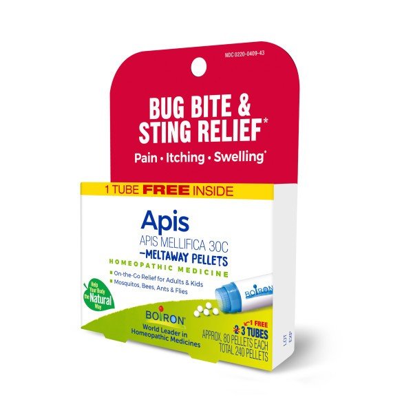 Boiron Apis Mellifica 30C 3 MDT Homeopathic Medicine For Bug Bite Relief 3 Tubes Box
