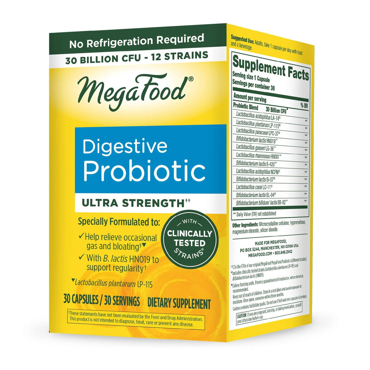 MegaFood Digestive Probiotic Ultra Strength (Shelf Stable) 30 Capsule