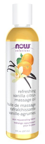 Now Foods Refreshing Vanilla Citrus Massage Oil 8 oz Liquid