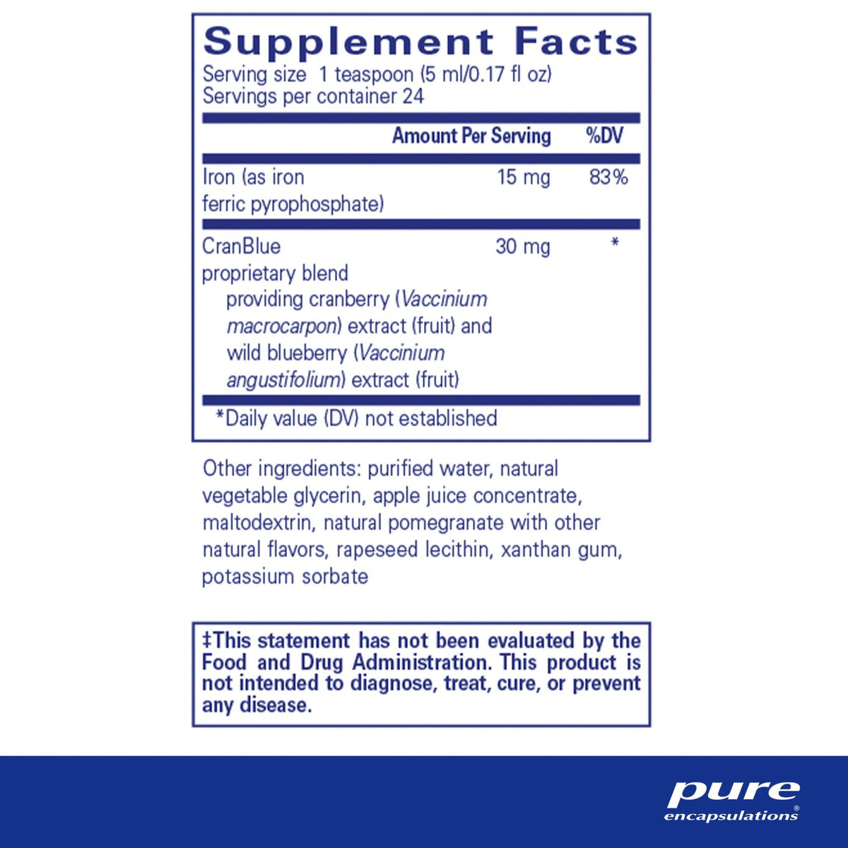 Pure Encapsulations Iron Liquid 120 mL (4.1 fl oz) Liquid