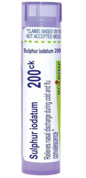 Boiron Sulphur Iodatum 200CK Homeopathic Single Medicine For Cough, Cold & Flu 80 Pellet