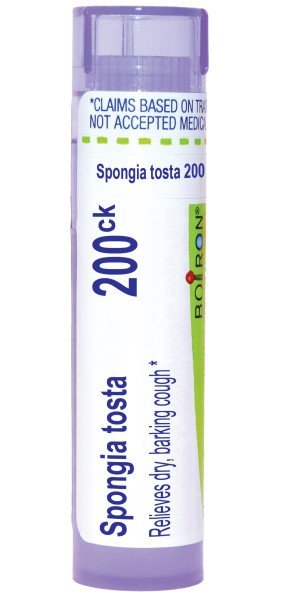 Boiron Spongia Tosta 200CK Homeopathic Single Medicine For Cough, Cold & Flu 80 Pellet