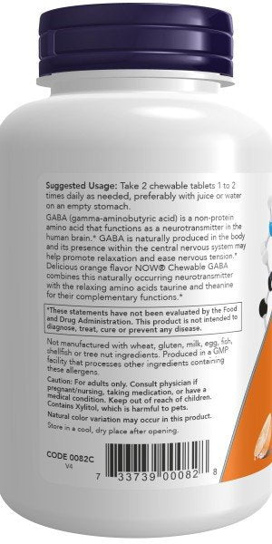 Now Foods GABA 250 mg Chewable 90 Chewable