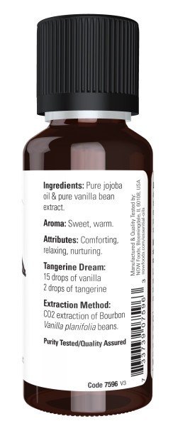 Now Foods 100% Pure &amp; Natural Vanilla in Jojoba Oil 1 oz Liquid