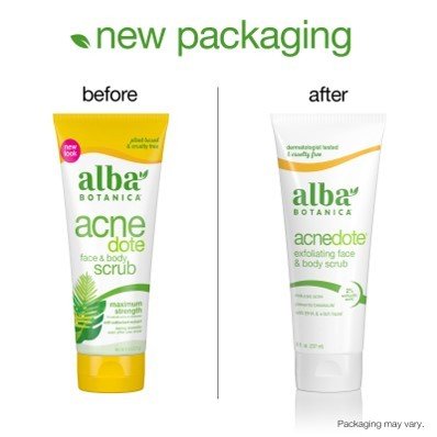 Alba Botanica Acnedote Exfoliating Face & Body Scrub 8 fl. oz. Cream