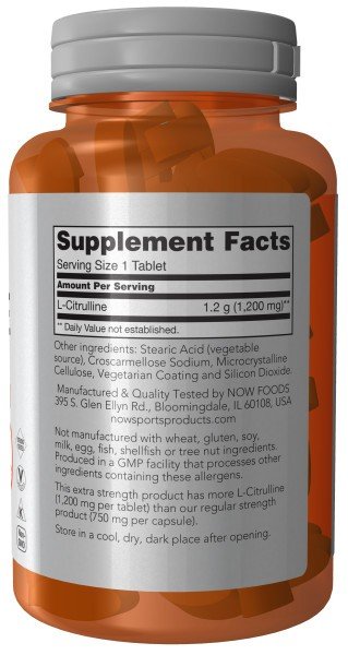 Now Foods L-Citrulline 1,200 mg 120 Tablet