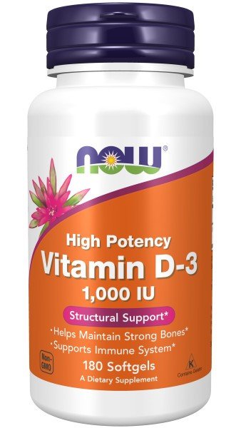 Now Foods Vitamin D3 1000 IU 180 Softgel