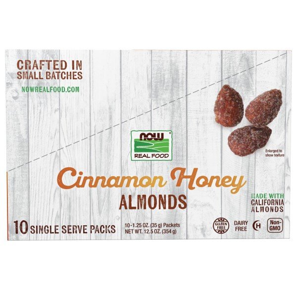 Now Foods Cinnamon Honey Almonds-10 Single Serve Packs 10-1.25 oz (35 g) Pa Packet