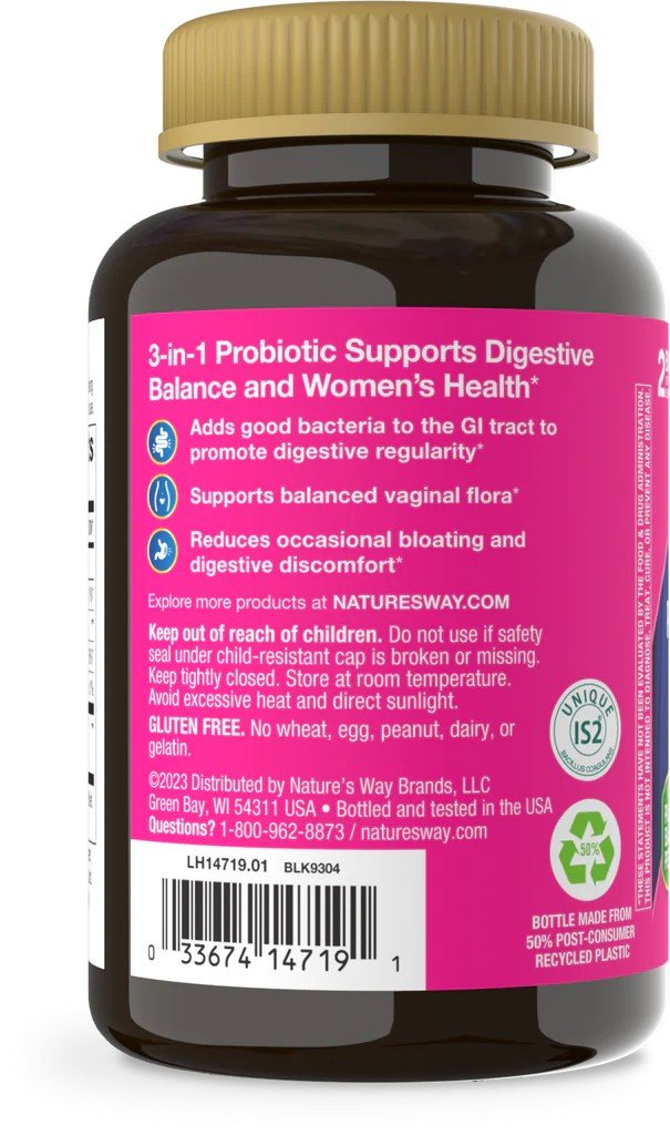 Nature&#39;s Way 3-in-1 Probiotic Gummy Women&#39;s-Orange Flavored 50 Gummy