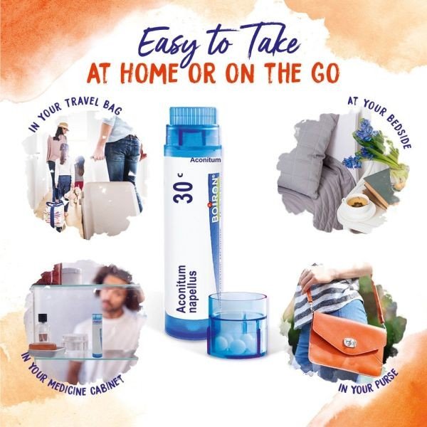 Boiron Aconitum Napellus 30C Homeopathic Single Medicine For Cough, Cold & Flu 80 Pellet