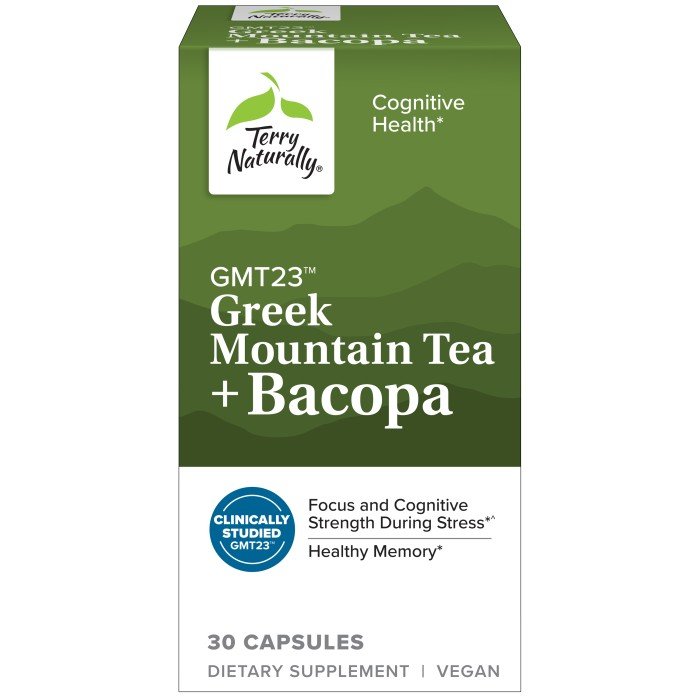 EuroPharma (Terry Naturally) Greek Mountain Tea + Bacopa - Optimum Health 30 Capsule