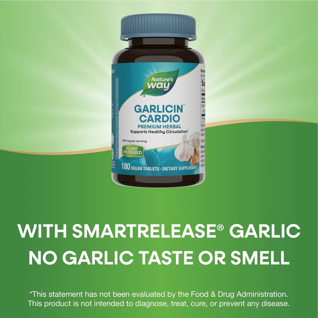 Nature&#39;s Way Garlicin Cardio 180 Vegan Tablet