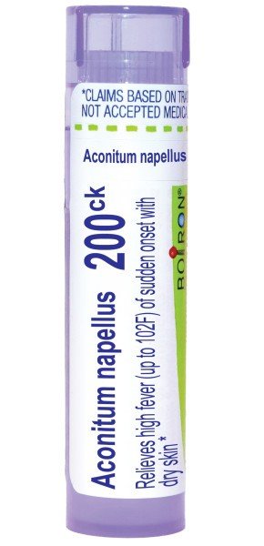 Boiron Aconitum Napellus 200CK Homeopathic Single Medicine For Cough, Cold & Flu 80 Pellets
