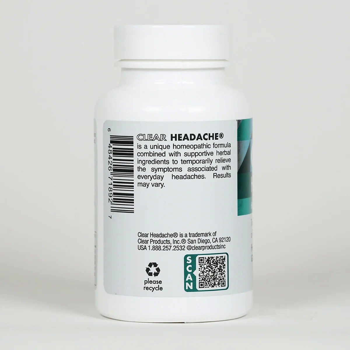 Clear Products Clear Headache 60 Veggie Capsules