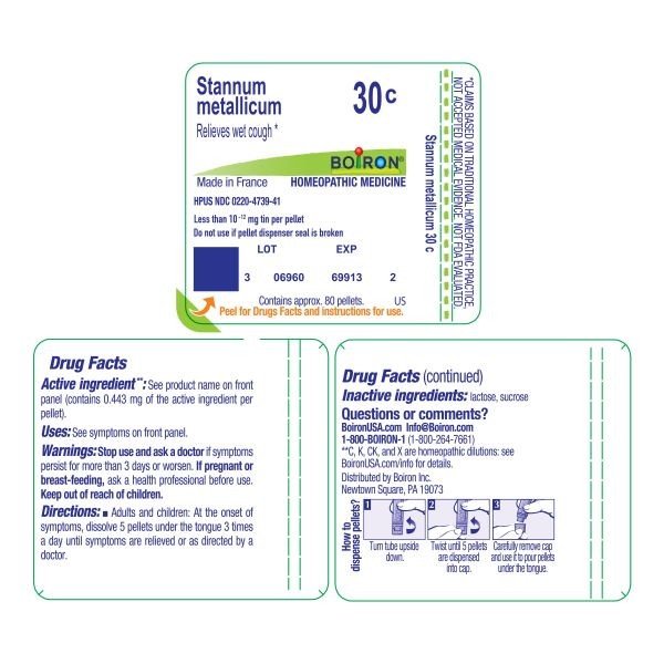 Boiron Stannum Metallicum 30C Homeopathic Single Medicine For Cough, Cold &amp; Flu 80 Pellet