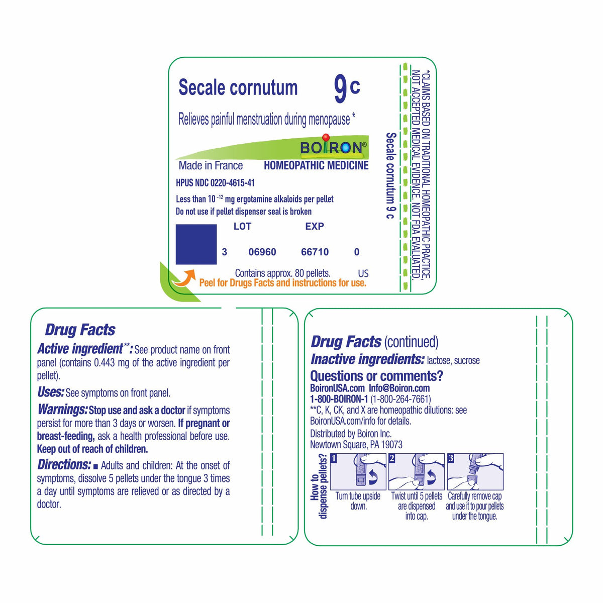 Boiron Secale Cornutum 9C Homeopathic Single Medicine For Pain 80 Pellet