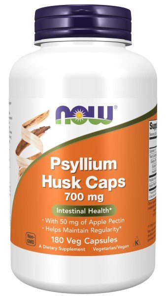 Now Foods Psyllium Husk 700mg + Apple Pectin 180 Capsule