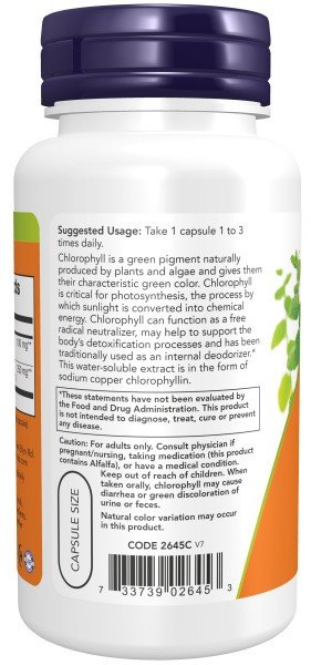 Now Foods Chlorophyll 100mg 90 Capsule