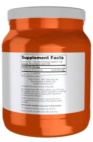 Now Foods Glutamine Powder 1000g 1000 g Powder