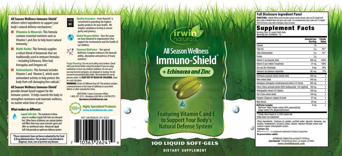 Irwin Naturals Immuno-Shield 100 Softgel