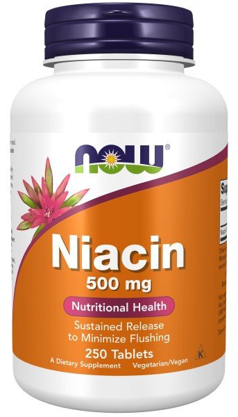 Niacin | Now Foods | Nutritional Health | Sustained Release | Vegan | Dietary Supplement | 250 Tablets | VitaminLife