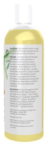 Now Foods Solutions Lavender Almond Massage Oil 16 oz Liquid