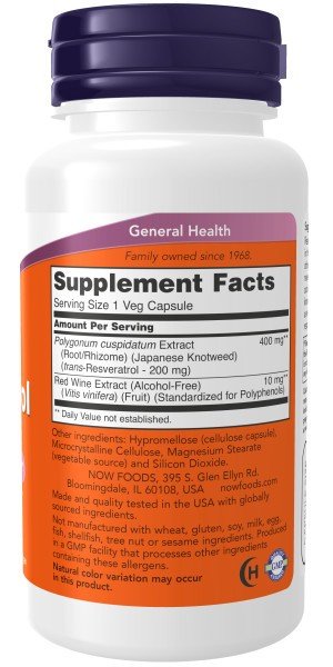 Now Foods Mega Potency Natural Resveratrol 60 VegCap