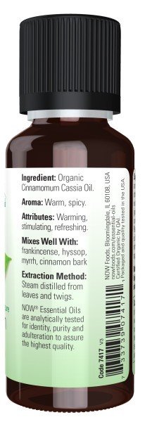 Now Foods Organic Cinnamon Cassia Oil 1 fl oz Oil