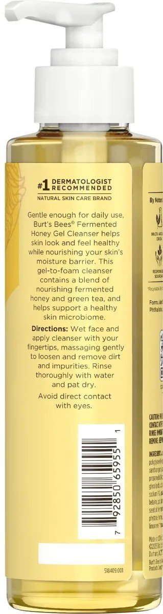 Burt&#39;s Bees Fermented Honey Gel Cleanser 6 oz. Liquid