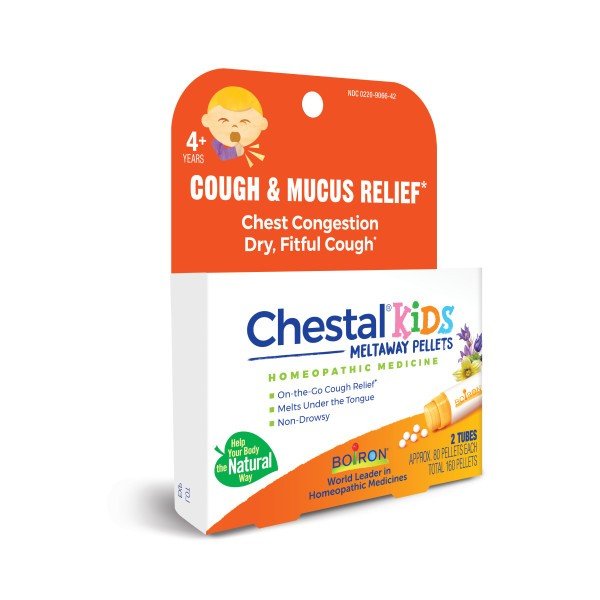 Boiron Chestal Kids Pellets 2 MDT Homeopathic Medicine For Cough &amp; Mucus Relief 2 Tubes Pellet