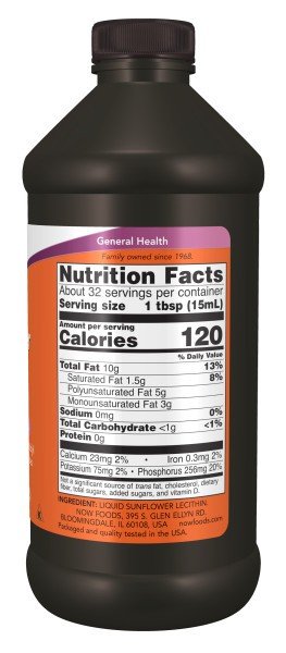 Now Foods Sunflower Liquid Lecithin 16 oz Oil