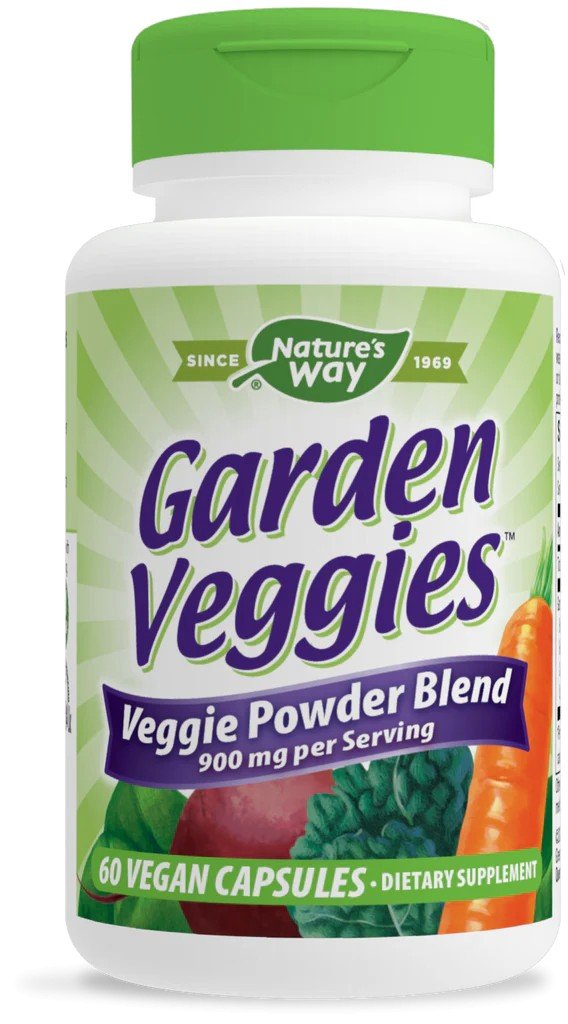 Garden Veggies | Nature's Way | Veggie Powder Blend | Vegan | Dietary Supplement | 60 Capsules | VitaminLife