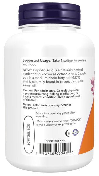 Now Foods Caprylic Acid 600 mg 100 Softgel