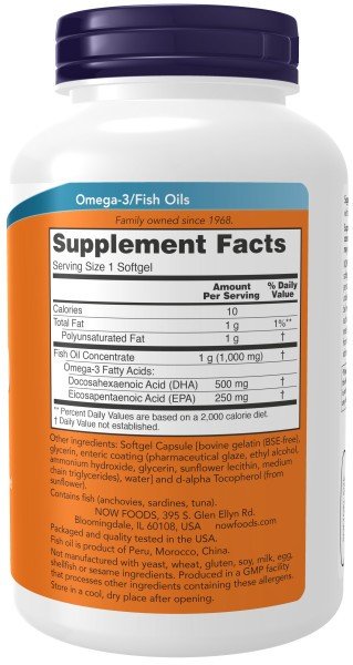 Now Foods DHA 500 mg 180 Softgel