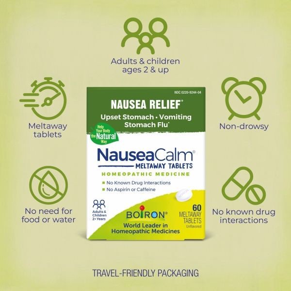 Boiron NauseaCalm Homeopathic Medicine For Nausea Relief 60 Tablet