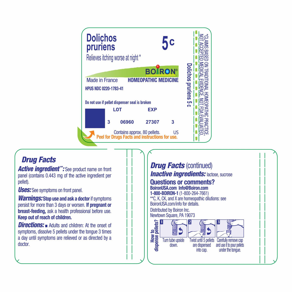 Boiron Dolichos Pruriens 5C Homeopathic Single Medicine For First Aid 80 Pellet