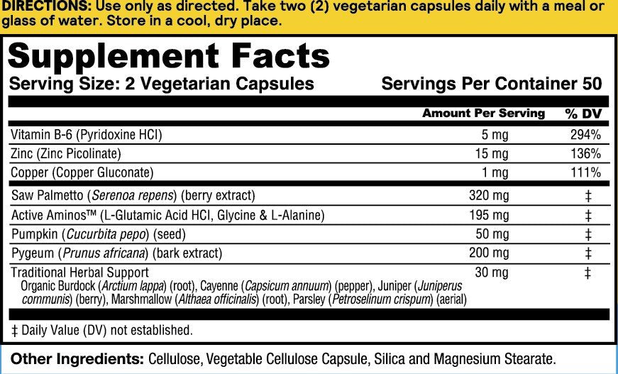 Natures Life Prostate Maintain 320mg Saw Palmetto 100 VegCap