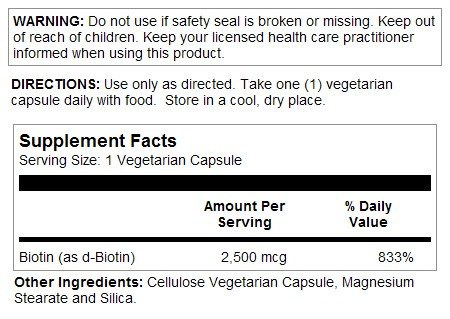 Natures Life Biotin 2,500 mcg 200 Capsule