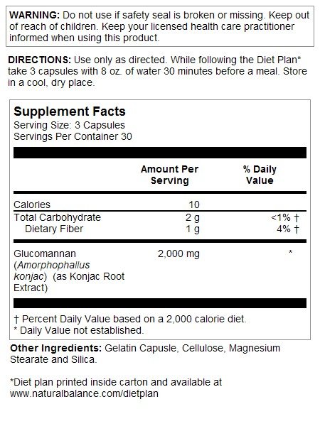 Natural Balance Glucomannan 90 Capsule