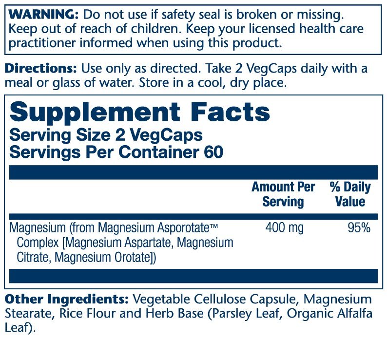 Solaray Magnesium Asporotate 400 mg 120 Capsule