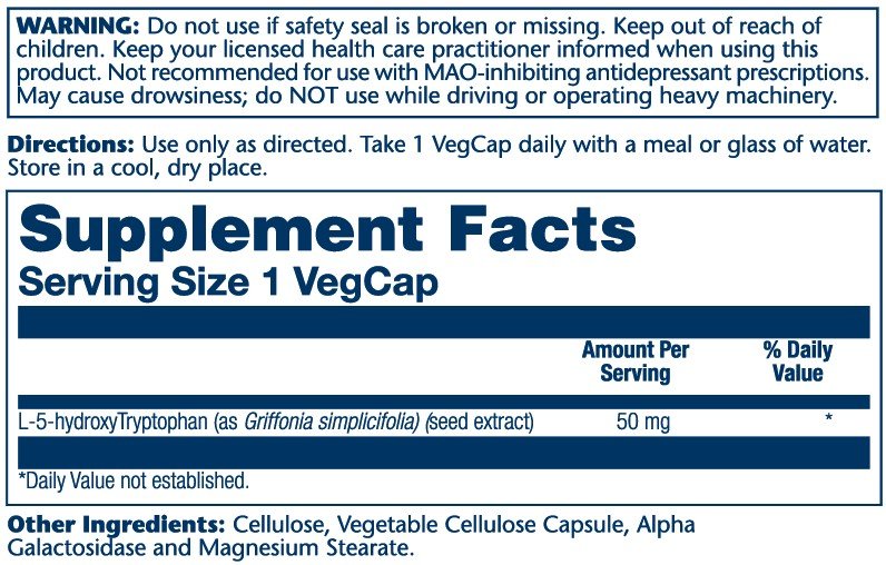 Solaray 5-HTP 50mg 60 VegCap